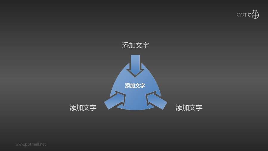 3个朝向中心的箭头Powerpoint下载