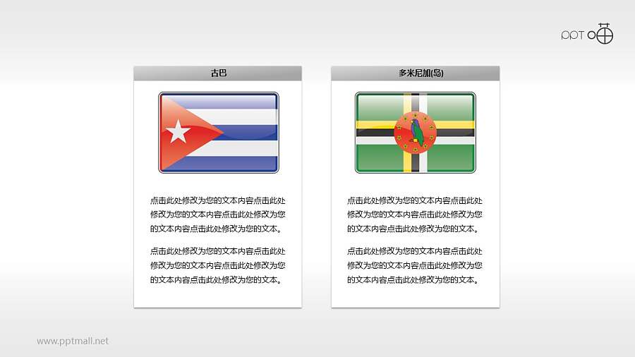北美、中美和南美33国国旗PPT素材