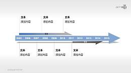 扁平化多箭头PPT时间轴
