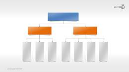 扁平化方形层级关系PPT素材下载