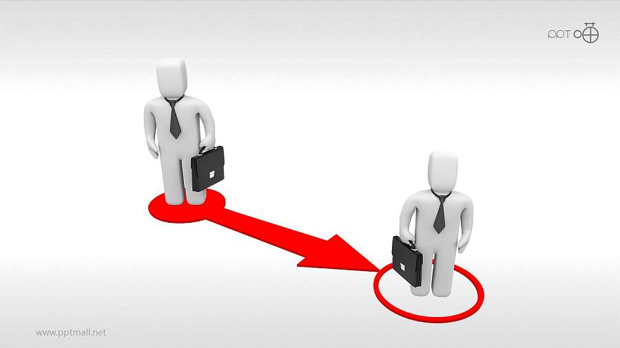 职业变迁3D小人PPT图示素材