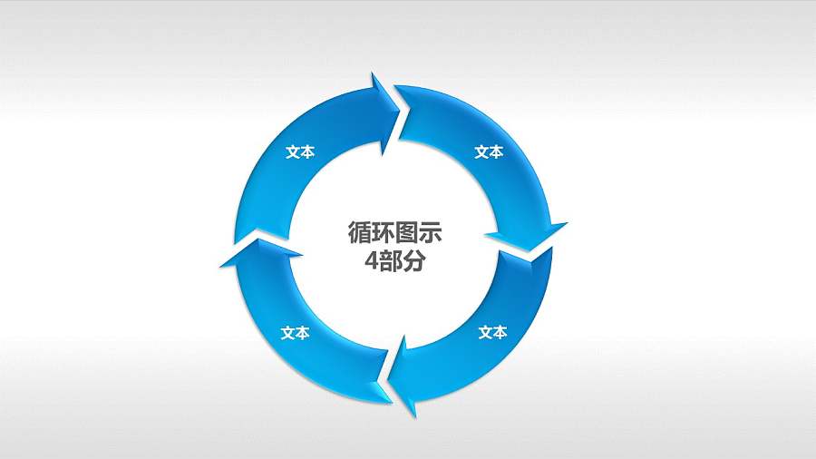 循环图示4部分PPT素材