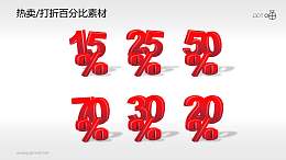 一组促销打折的百分比数字PPT素材