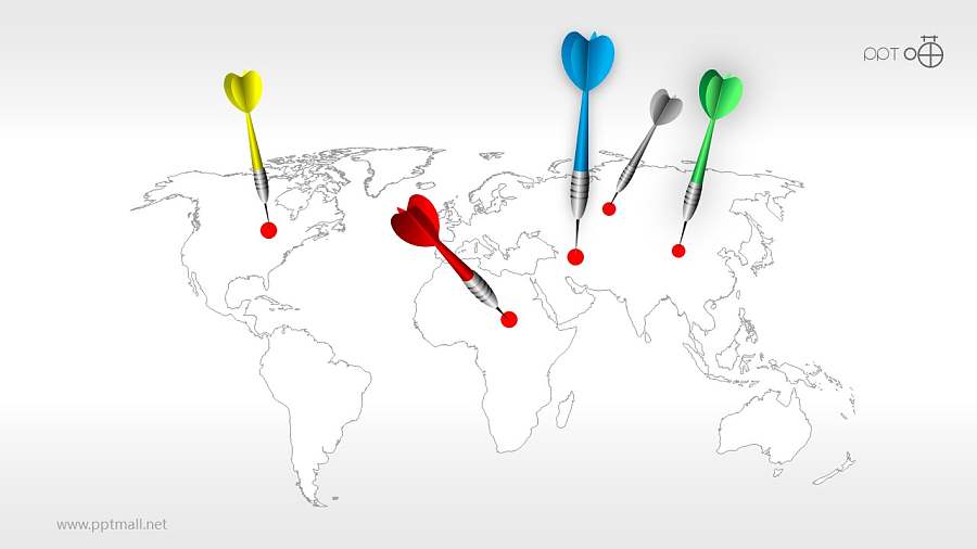 目标市场—全球市场的PPT模板