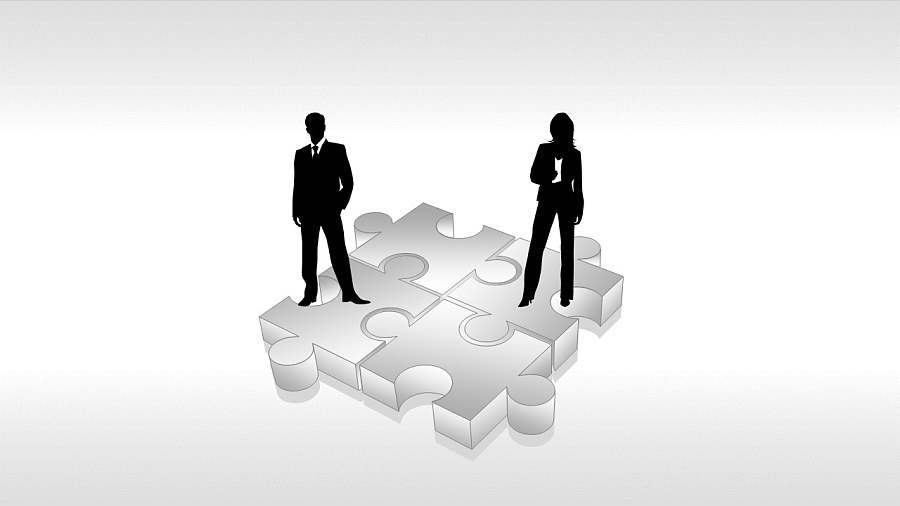 反映双人协作的PPT素材