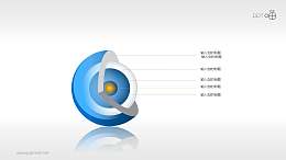 水晶风格的3D立体核心图（系列-05）PPT素材