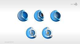 水晶风格的3D立体核心图剖面素材PPT模板