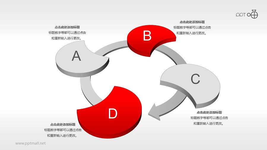 多页并列循环8步骤PPT素材