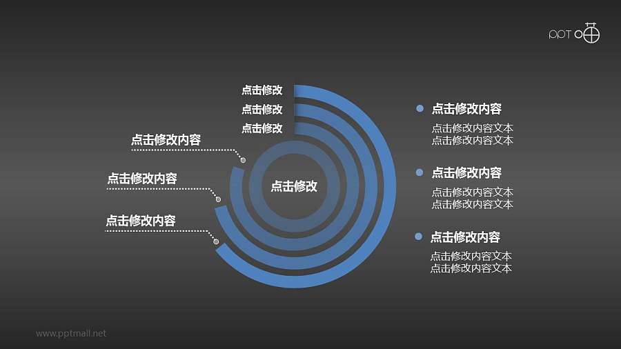 三层环形PPT图表下载