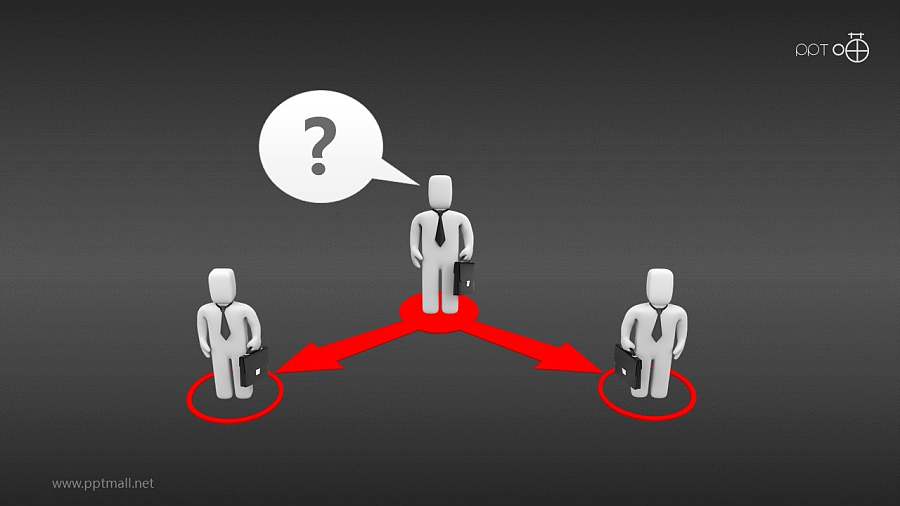 在选择面前不知所措的职场人士PPT模板素材