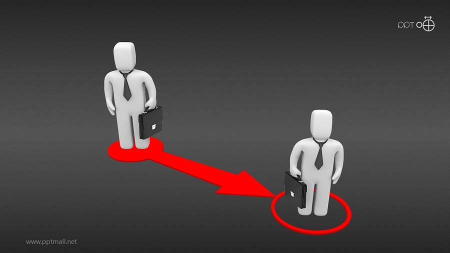 职业变迁3D小人PPT图示素材