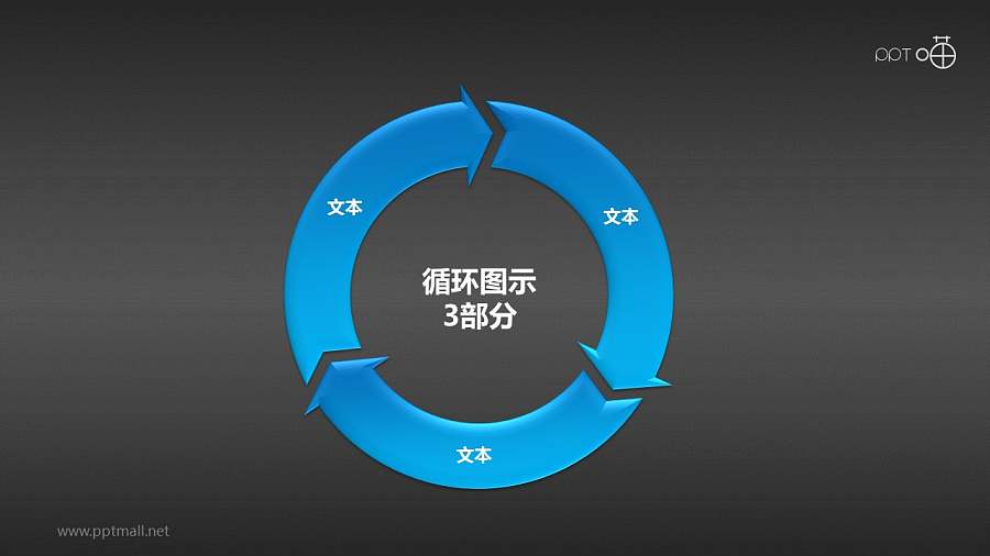 循环图示3部分PPT下载