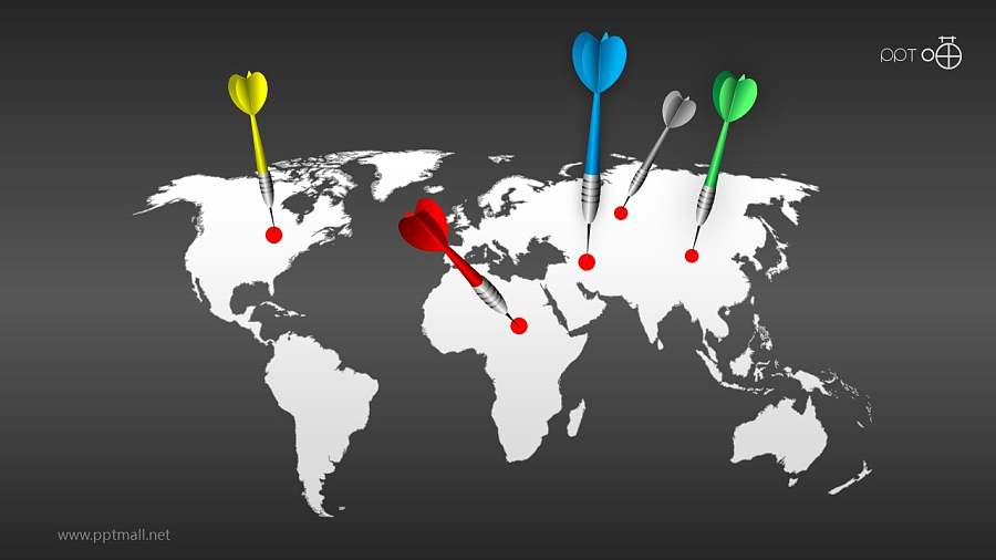 目标市场—全球市场的PPT模板