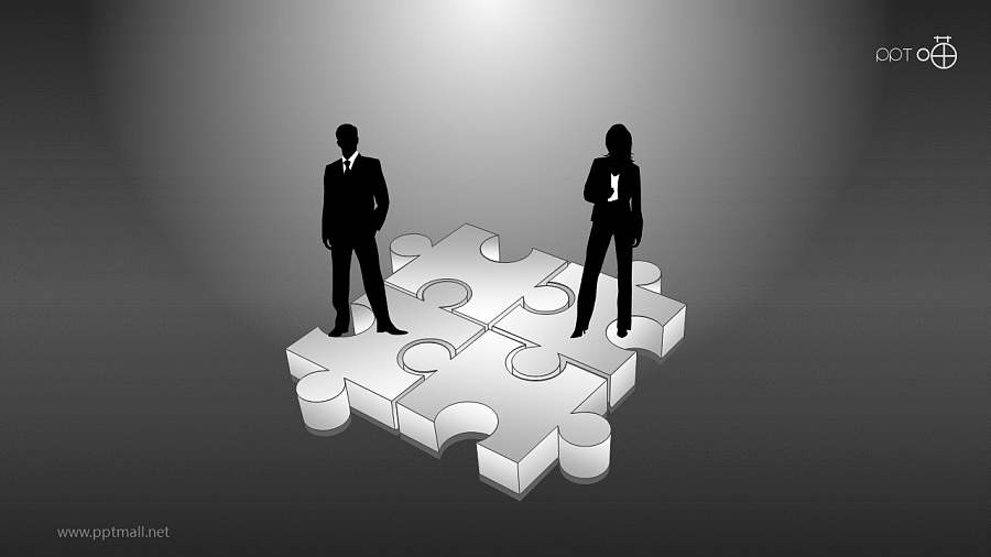 反映双人协作的PPT素材