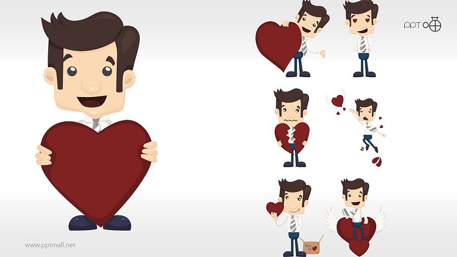 60个扁平化小人各行业通用豪华表情包PPT