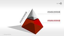 2层结构的金字塔PPT模板下载（2）