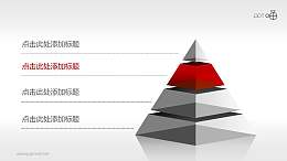 4層結(jié)構(gòu)半透明金字塔PPT模板