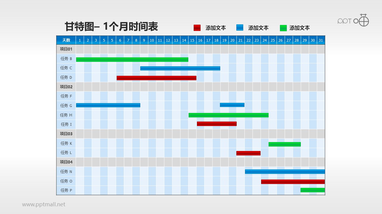 甘特图工作时间表(9)—1个月工作进度表
