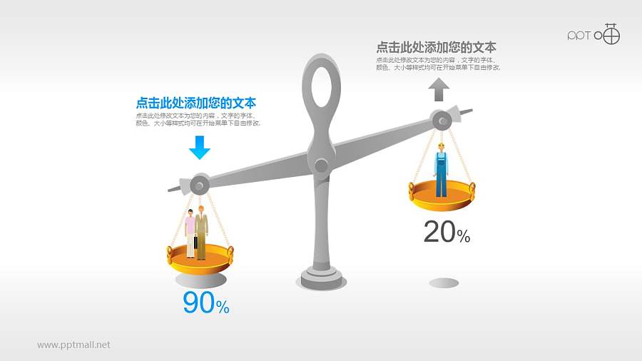 表达业务重心或经济增长的天平素材