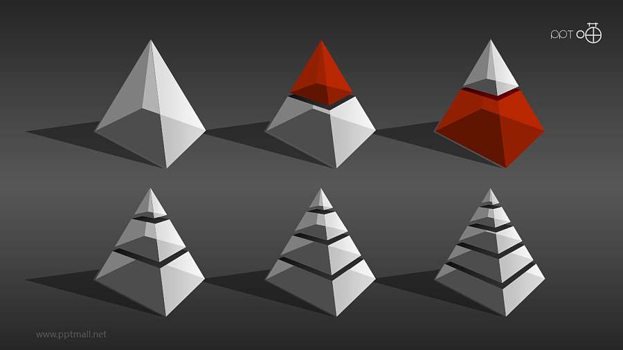 金字塔PPT模板合集[1-5部分下载]