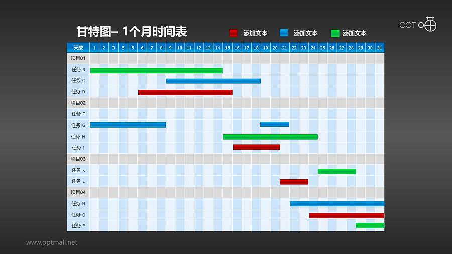 甘特图工作时间表(9)—1个月工作进度表