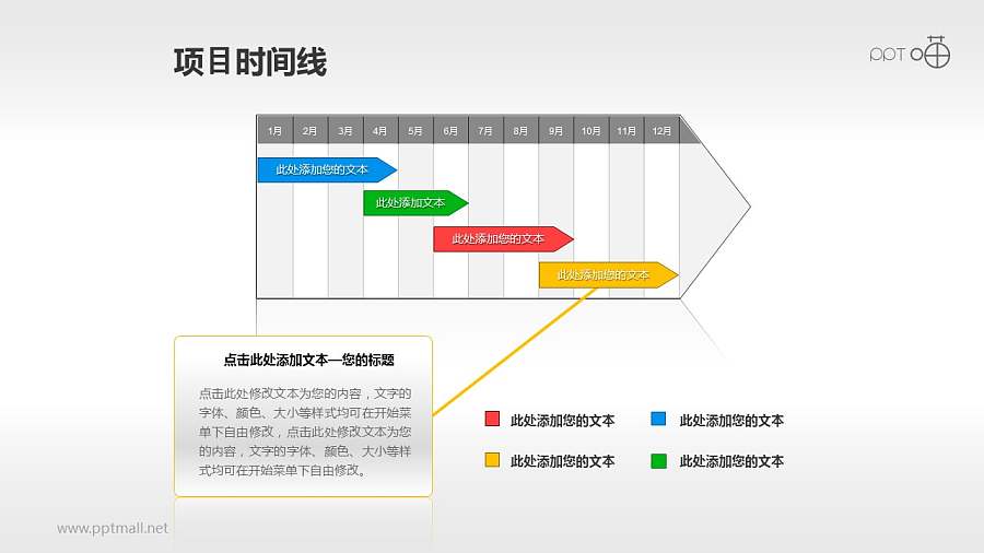 年度的项目进度时间线PPT素材
