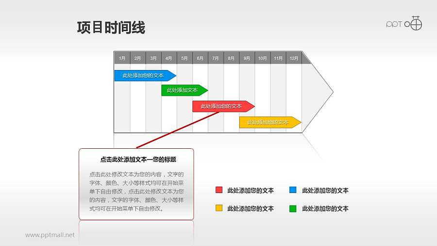 年度的项目进度时间线PPT素材