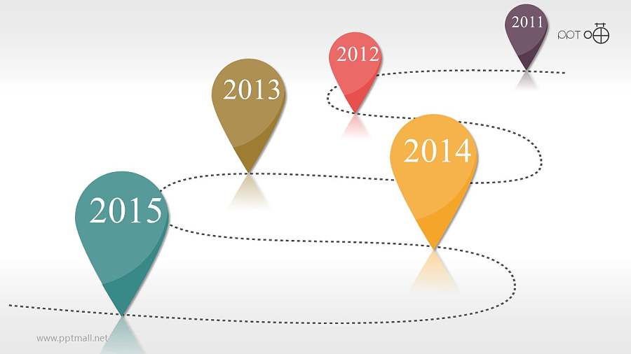 微立体简明清新时间轴PPT模板下载
