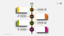 微立体小清新时间轴PPT模板下载