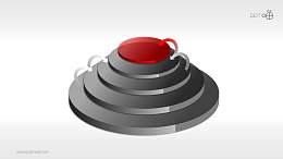 层叠式五步递进PPT素材