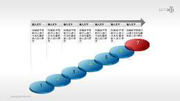 向上叠加的七环节PPT素材