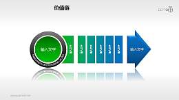 價(jià)值鏈——藍(lán)綠多段箭頭PPT下載