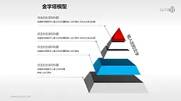 水晶风格悬浮五层金字塔PPT下载