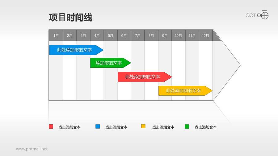 年度的项目进度时间线PPT素材