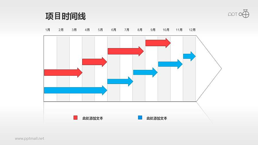 12个月的项目进度表PPT素材