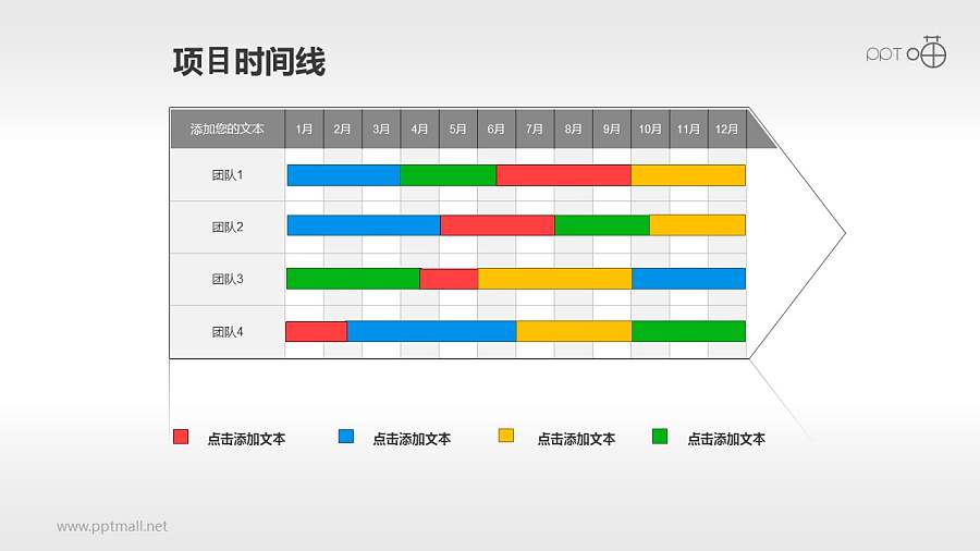 团队的年度项目进度表PPT素材