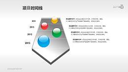 彩色玻璃珠点缀的项目时间线PPT素材
