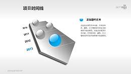 水晶玻璃球装饰的项目时间线PPT素材