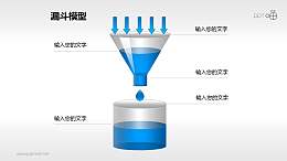 一滴滴过滤蓝色漏斗PPT素材