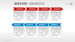 兩行4部分遞進(jìn)關(guān)系的流程圖PPT素材