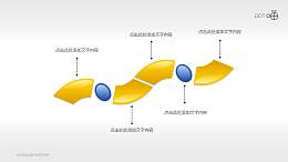 蓝黄图形组合（系列2）时间线PPT素材