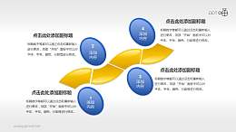 蓝黄图形组合（系列5）并列递进关系PPT素材