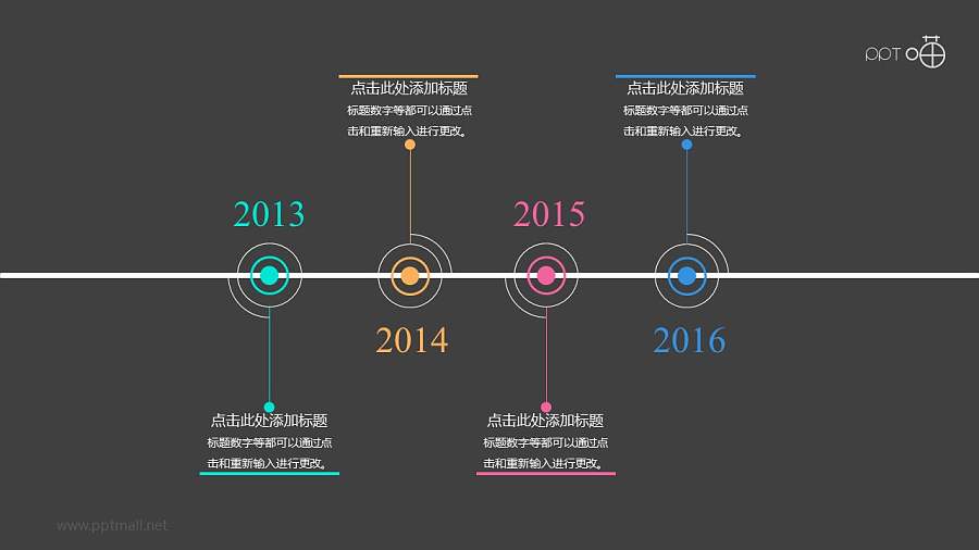 扁平清新简明时间轴【系列-03】PPT模板