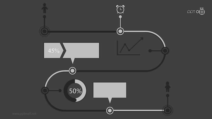 一天工作规划时间轴PPT模板下载
