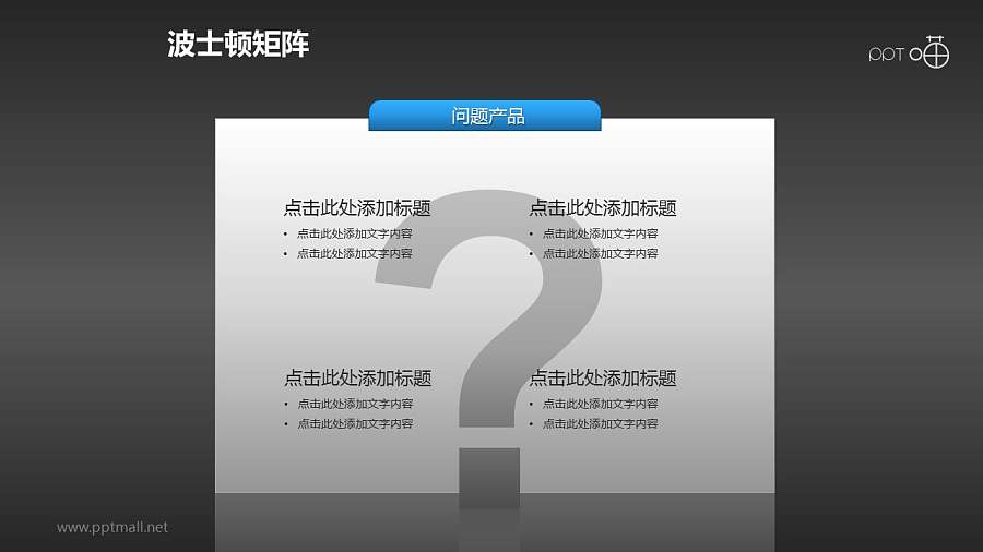 波士顿矩阵——问题产品文本说明PPT素材