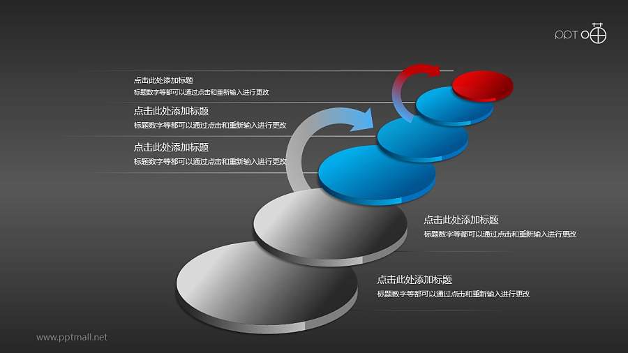 进取的六步骤发展PPT素材