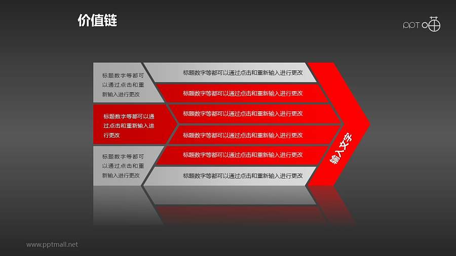 价值链——红黑箭头PPT下载