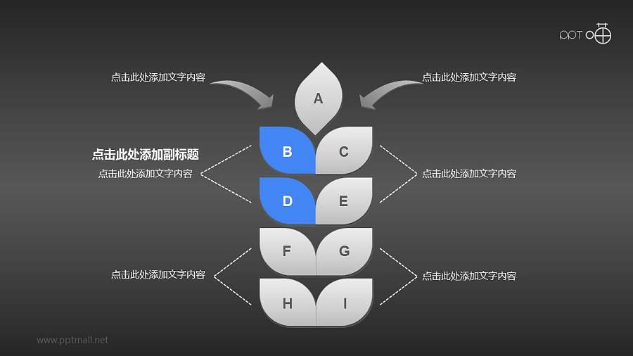 麦穗状并列关系PPT模板下载