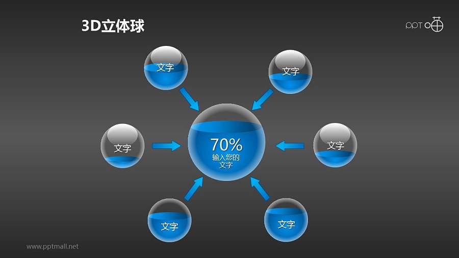 一组总分关系的小球PPT模板