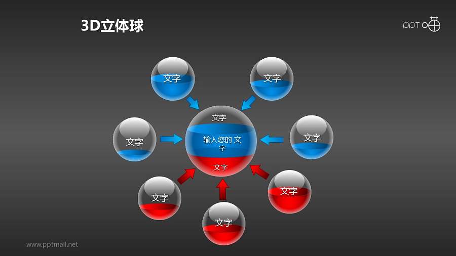 7合一总分关系的小球PPT模板
